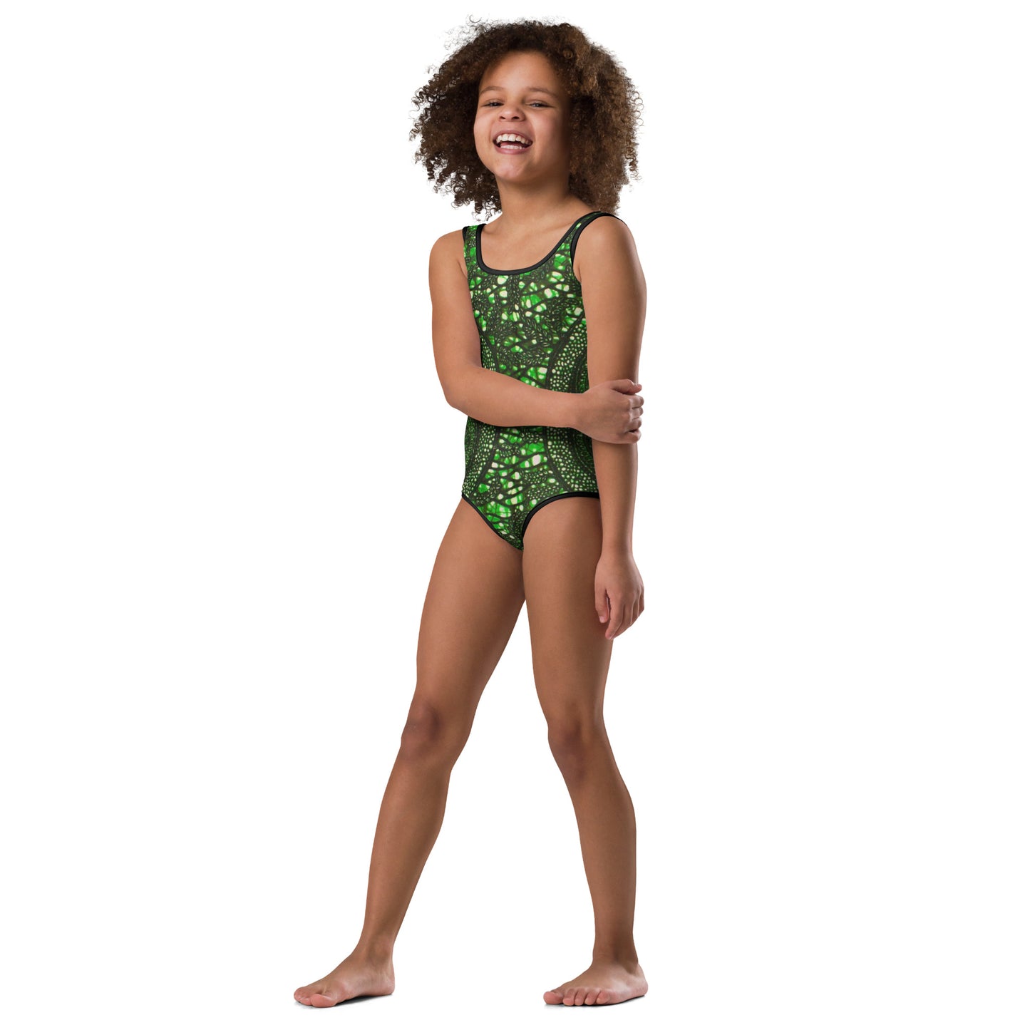 Green Peas Ankara Kids Swimsuit