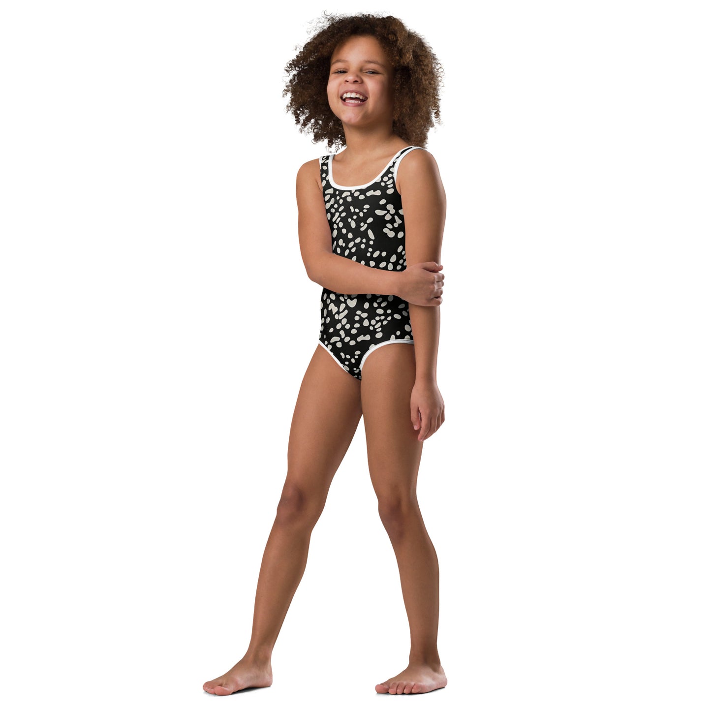 White Dots Adire Kids Swimsuit