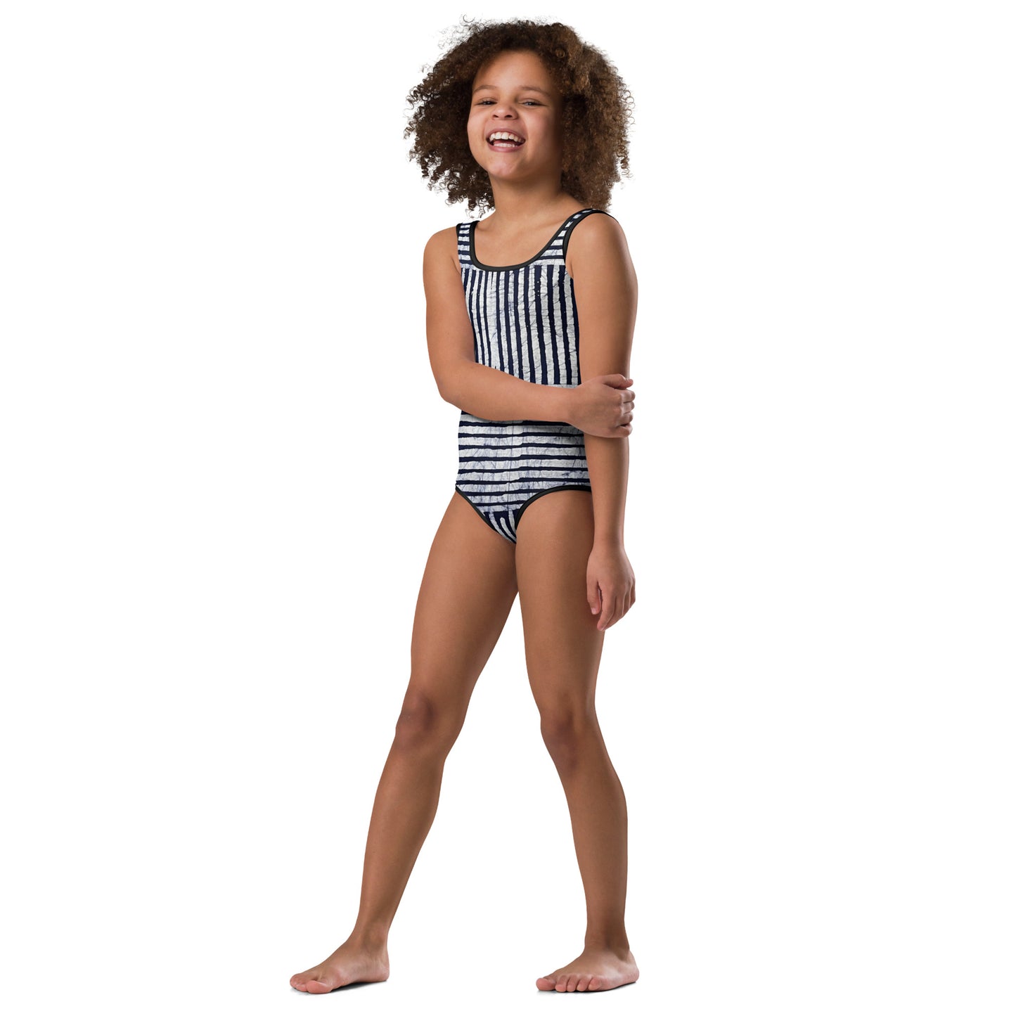 Stripey Adire Kids Swimsuit