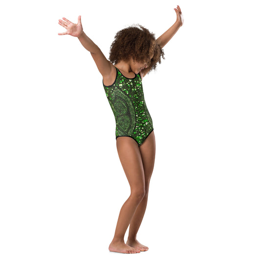 Green Peas Ankara Kids Swimsuit