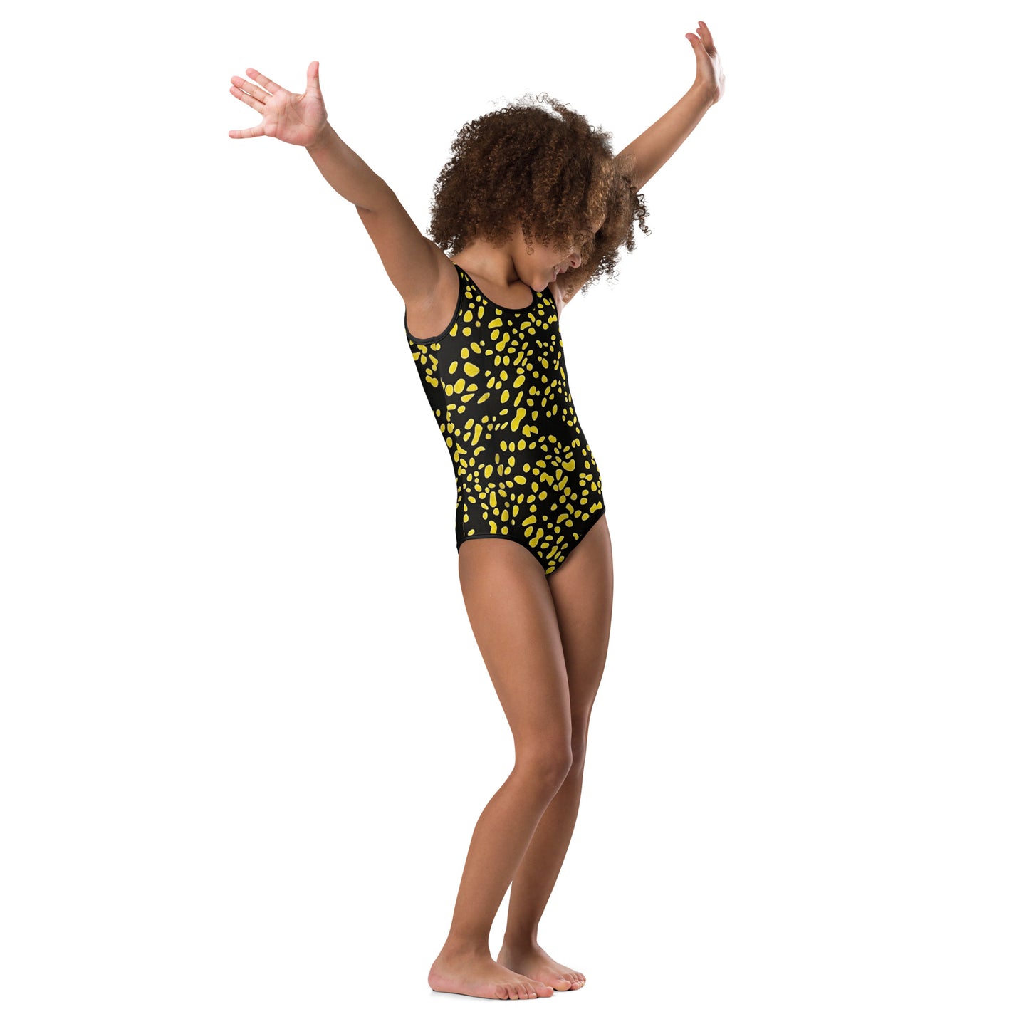 Yellow Dots Adire Kids Swimsuit