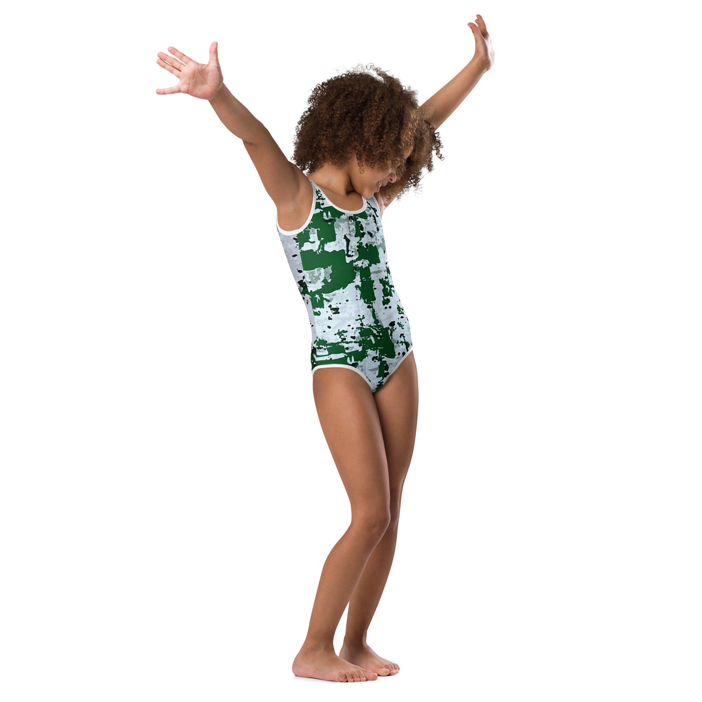 Green Camo Adire Kids Swimsuit