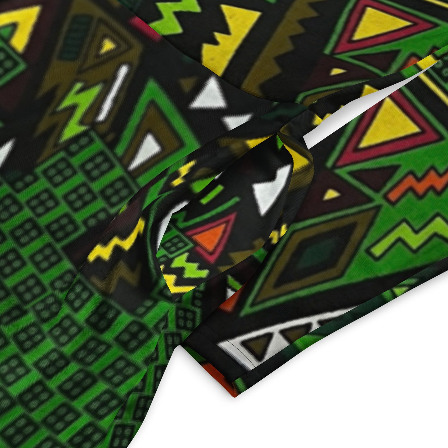 Vibrant Multicolour Green Black Yellow Red Ethnic Ankara Long Sleeve Midi Dress