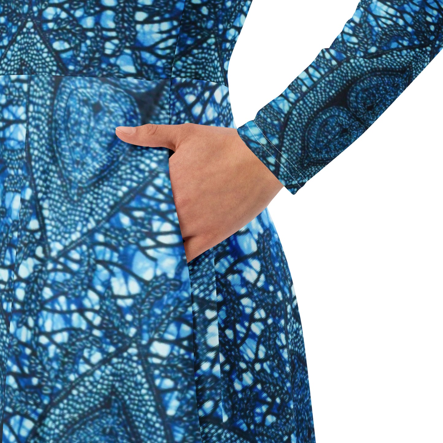 Blue Peas Ankara Long Sleeve Midi Dress