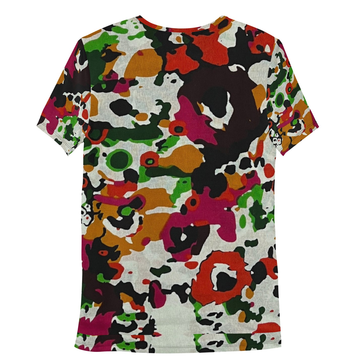 Multicolour Paint Ankara Men's Athletic T-shirt