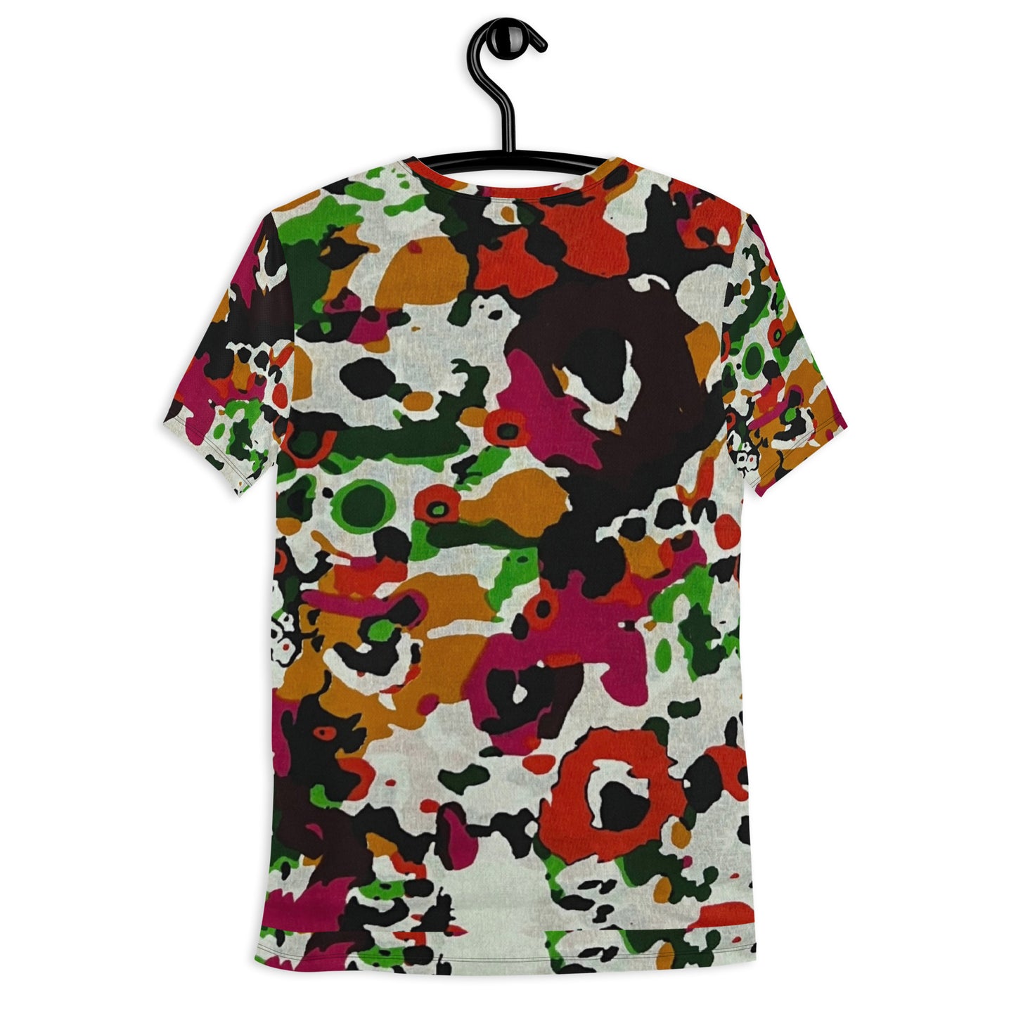 Multicolour Paint Ankara Men's Athletic T-shirt