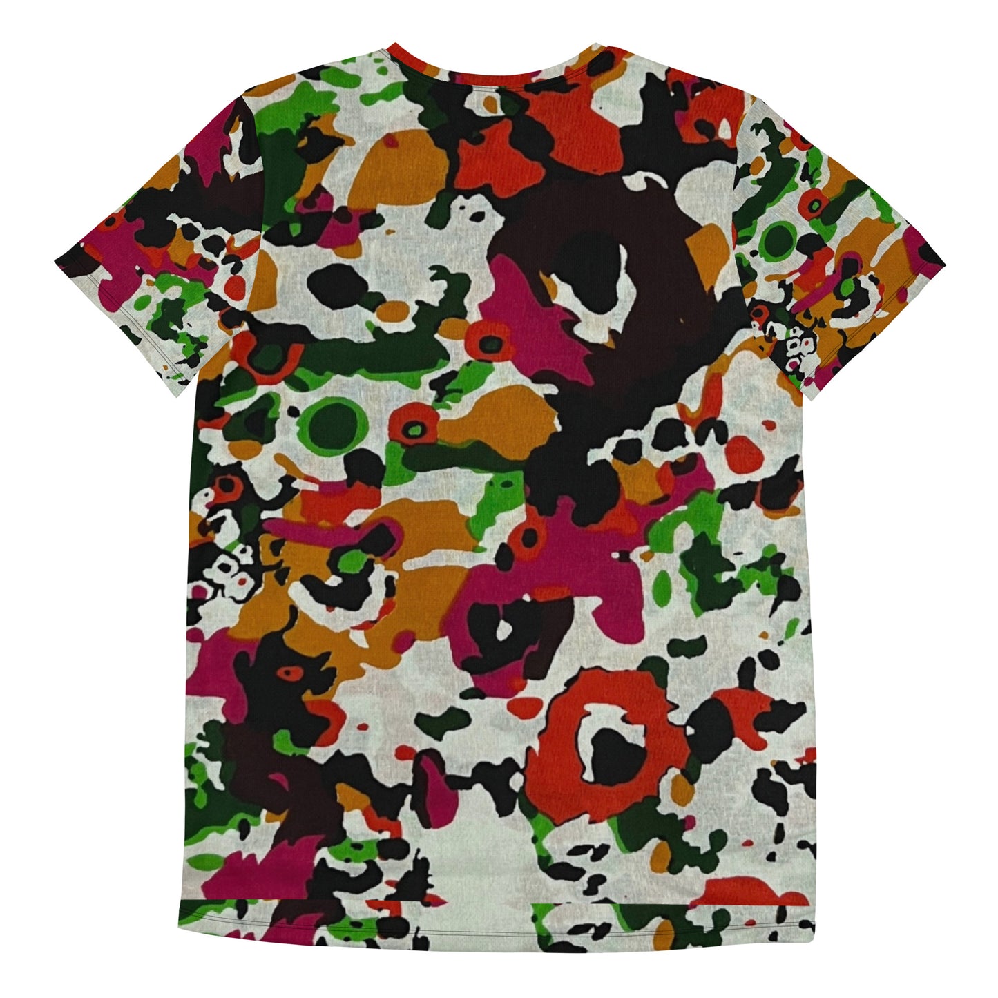 Multicolour Paint Ankara Men's Athletic T-shirt