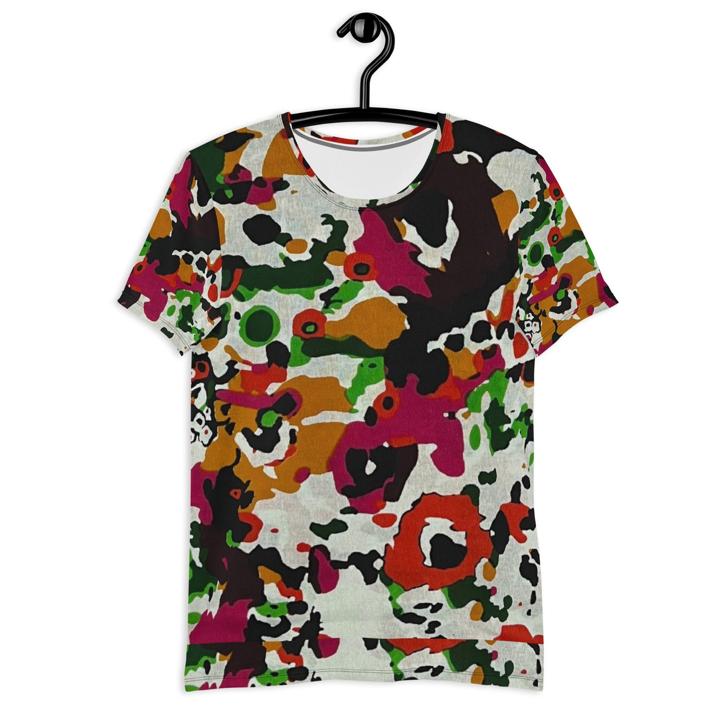 Multicolour Paint Ankara Men's Athletic T-shirt