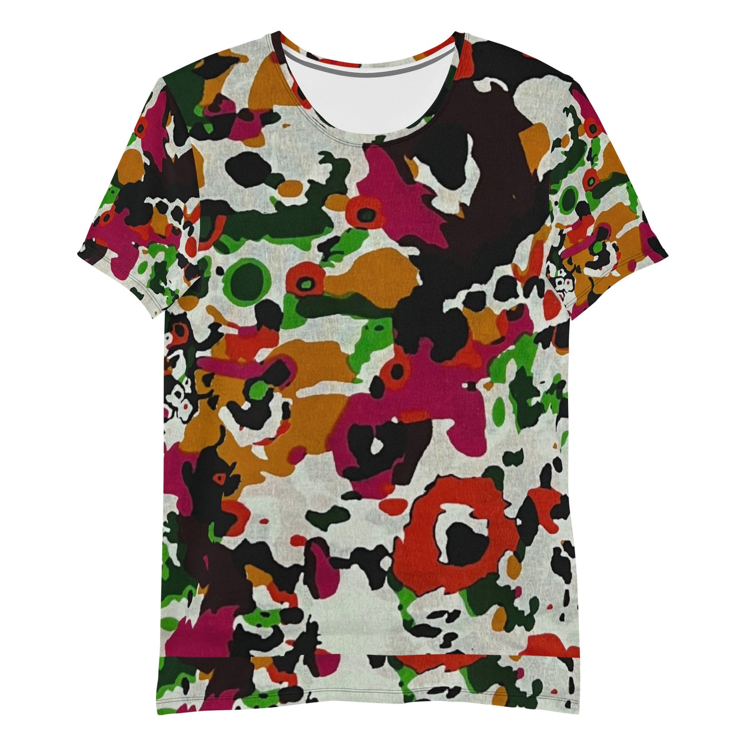 Multicolour Paint Ankara Men's Athletic T-shirt