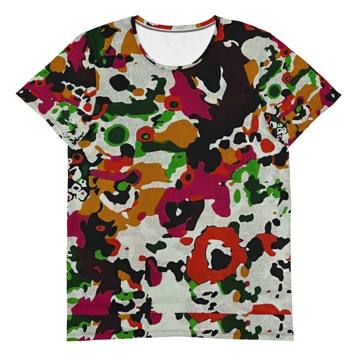 Multicolour Paint Ankara Men's Athletic T-shirt