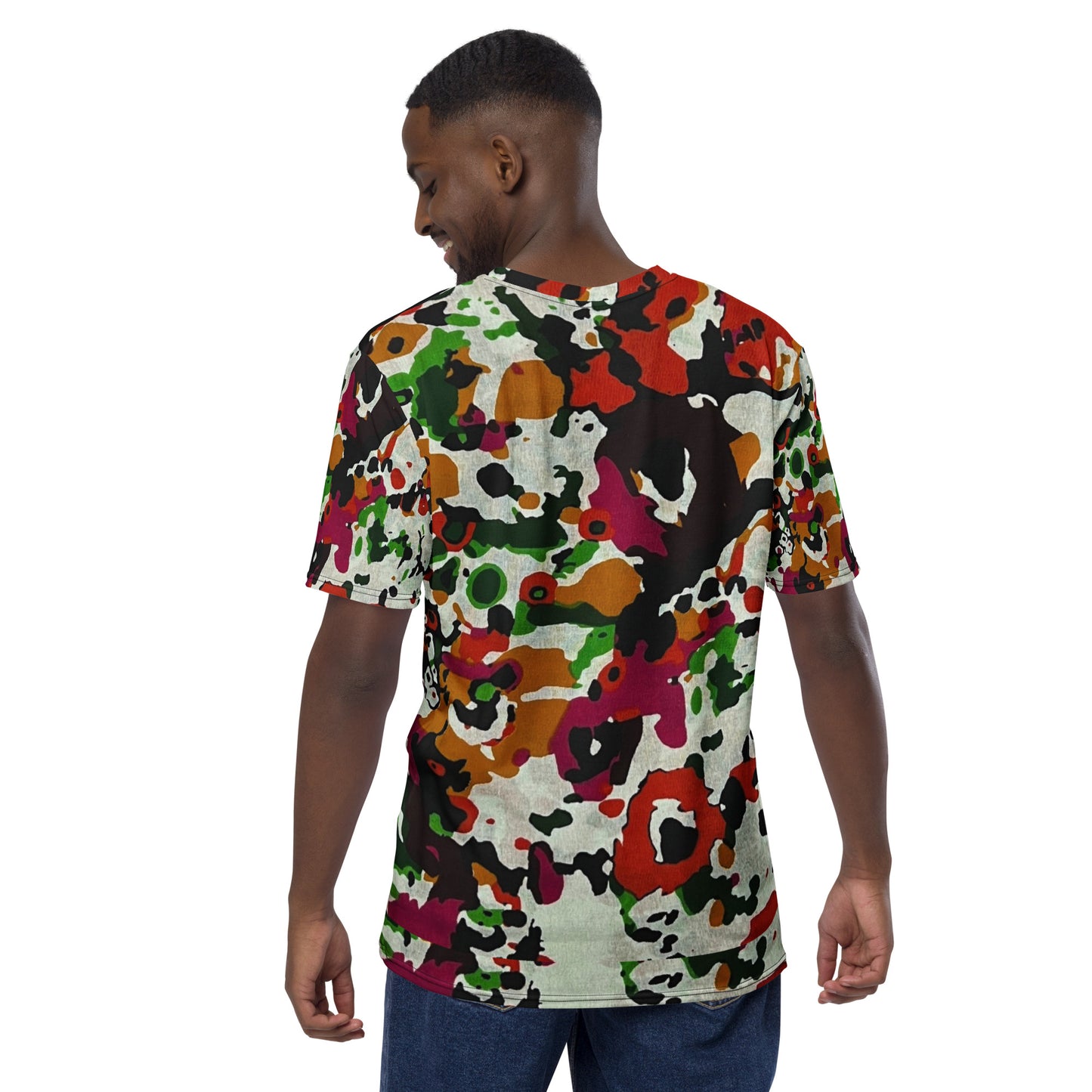 Multicolour Paint Ankara Men's T-Shirt