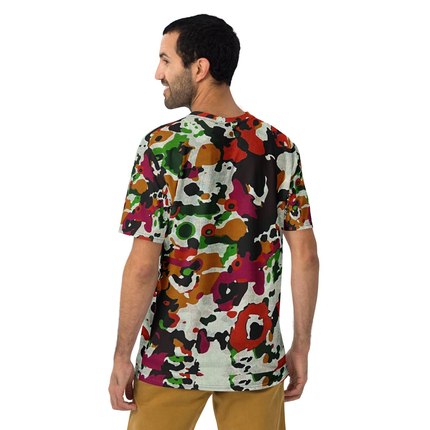 Multicolour Paint Ankara Men's T-Shirt