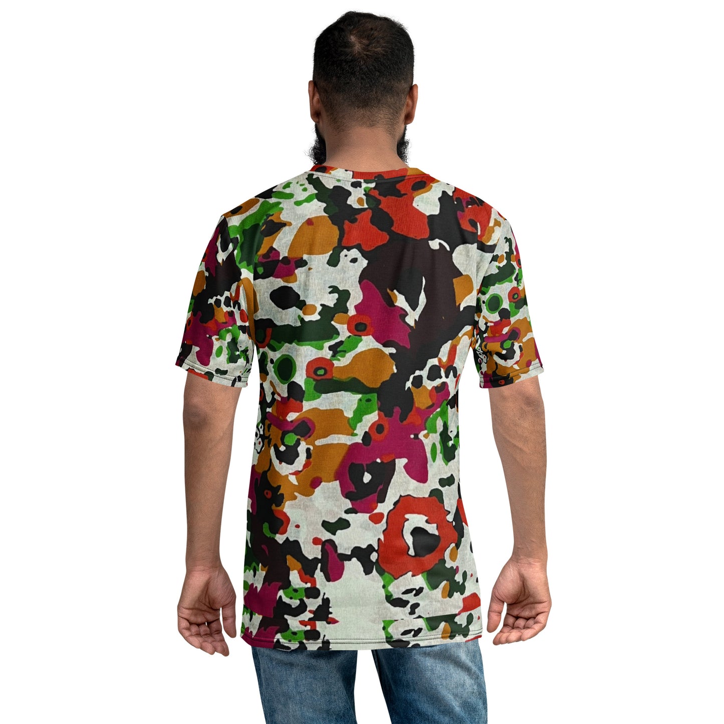 Multicolour Paint Ankara Men's T-Shirt