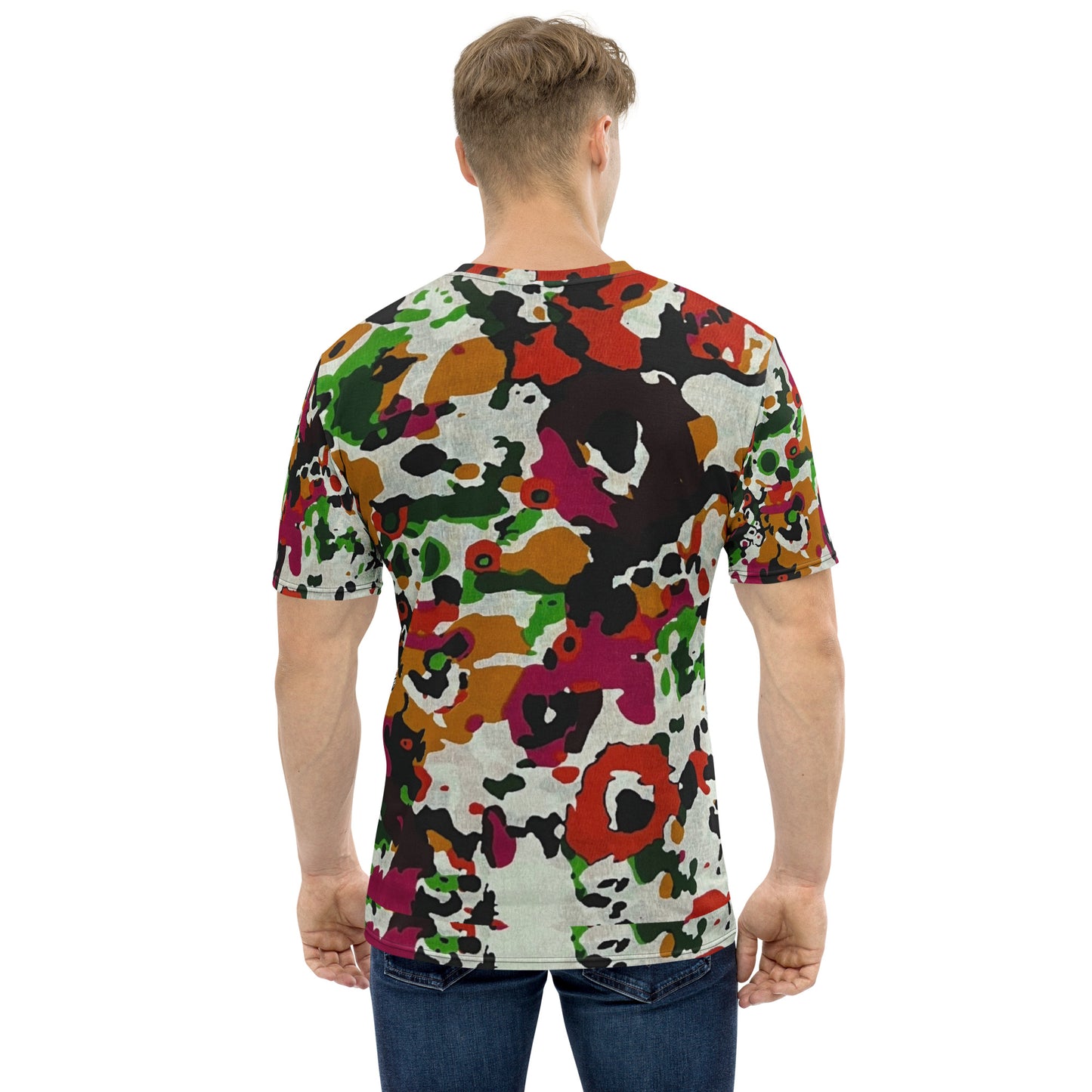 Multicolour Paint Ankara Men's T-Shirt