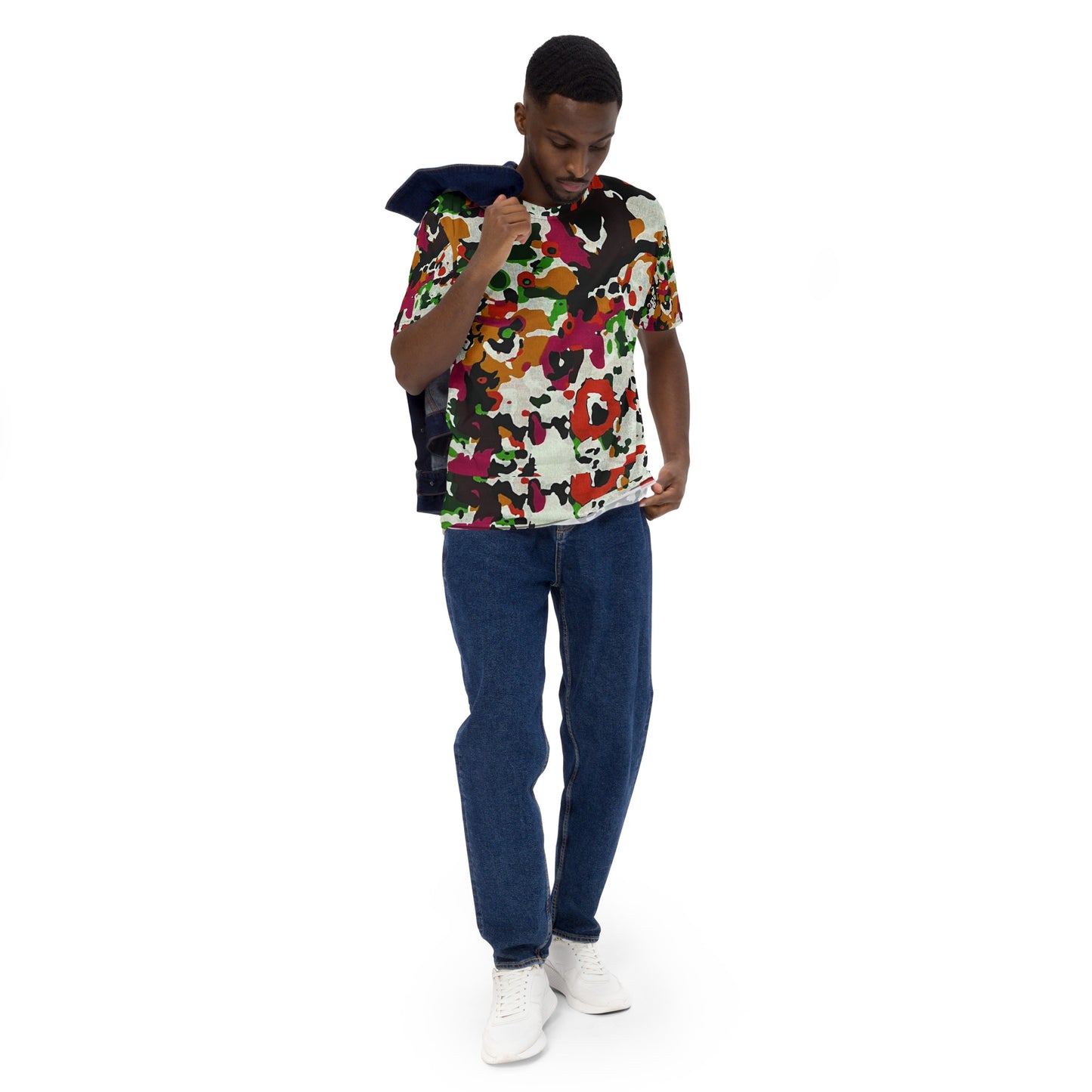 Multicolour Paint Ankara Men's T-Shirt