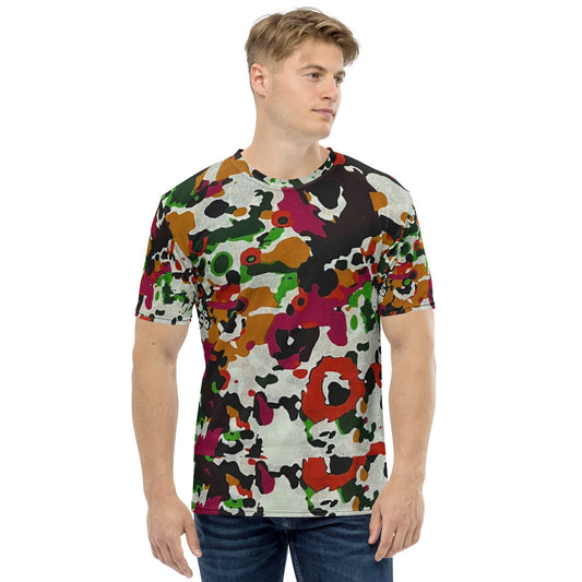 Multicolour Paint Ankara Men's T-Shirt