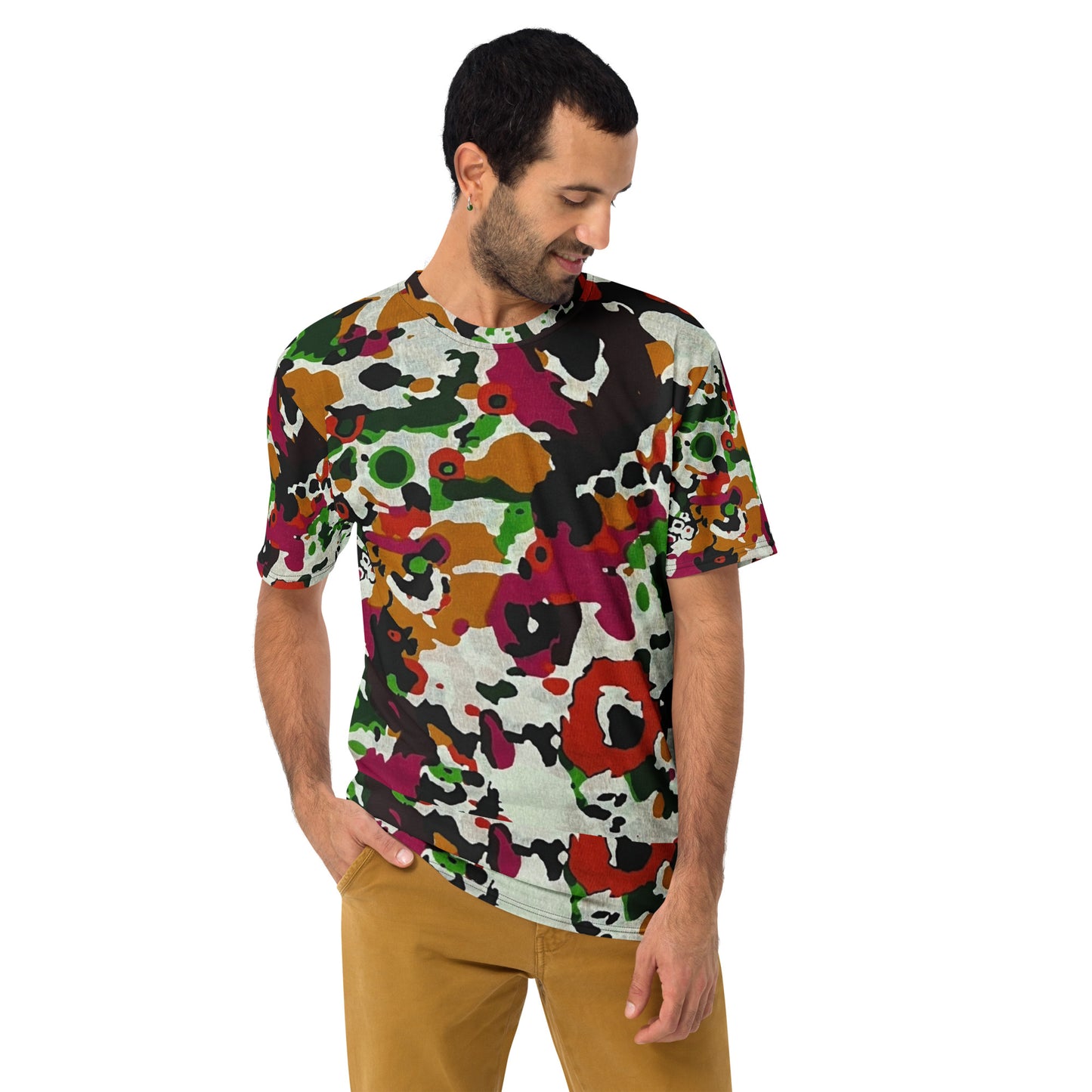 Multicolour Paint Ankara Men's T-Shirt