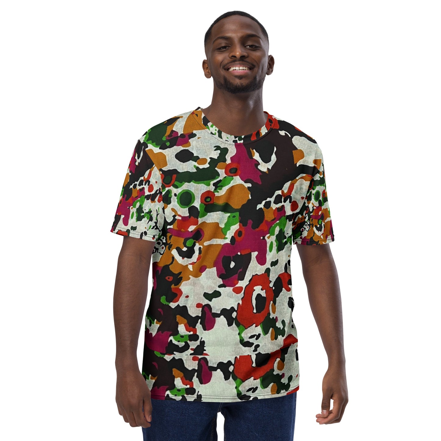 Multicolour Paint Ankara Men's T-Shirt