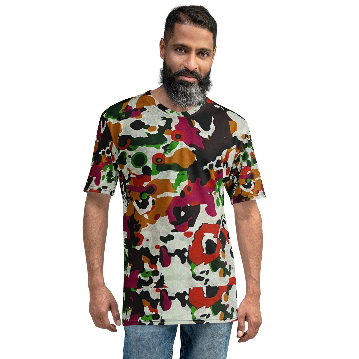 Multicolour Paint Ankara Men's T-Shirt