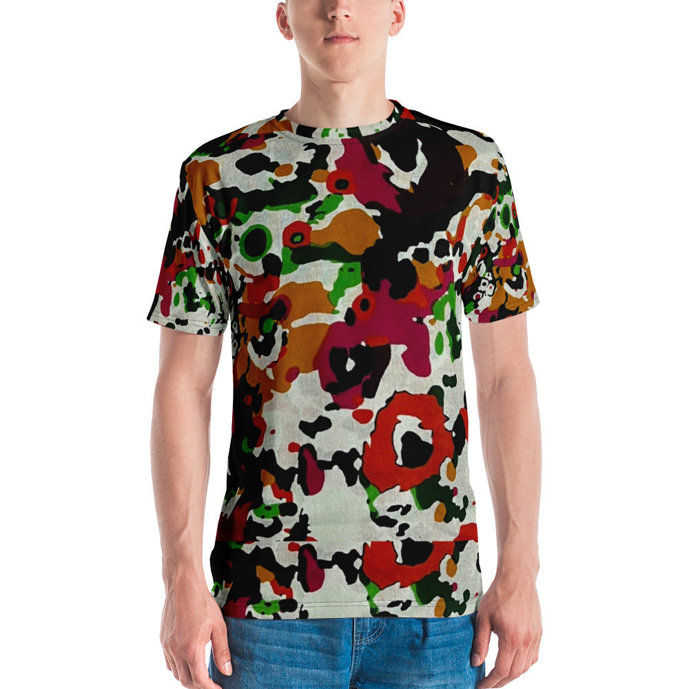 Multicolour Paint Ankara Men's T-Shirt