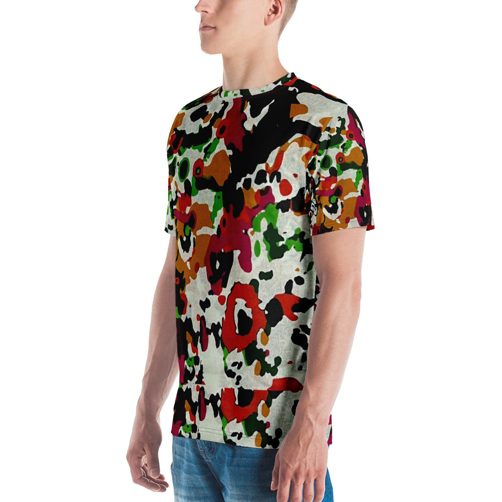 Multicolour Paint Ankara Men's T-Shirt