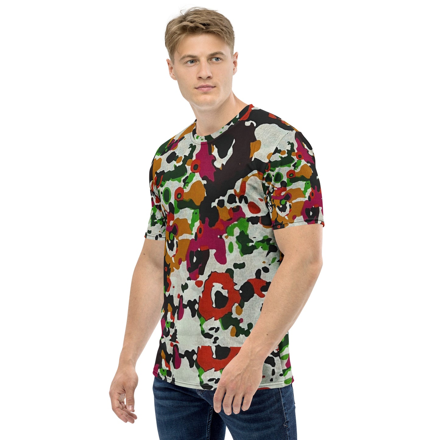 Multicolour Paint Ankara Men's T-Shirt