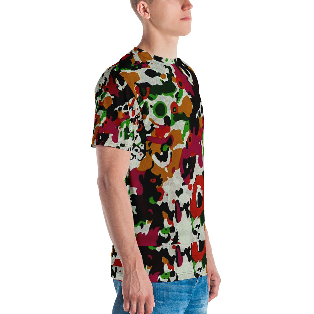 Multicolour Paint Ankara Men's T-Shirt