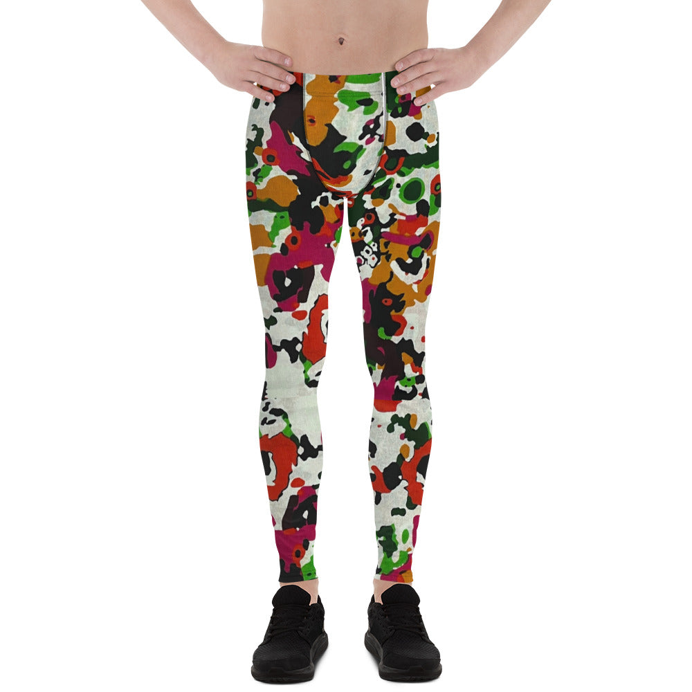 Multicolour Paint Ankara Men's Leggings