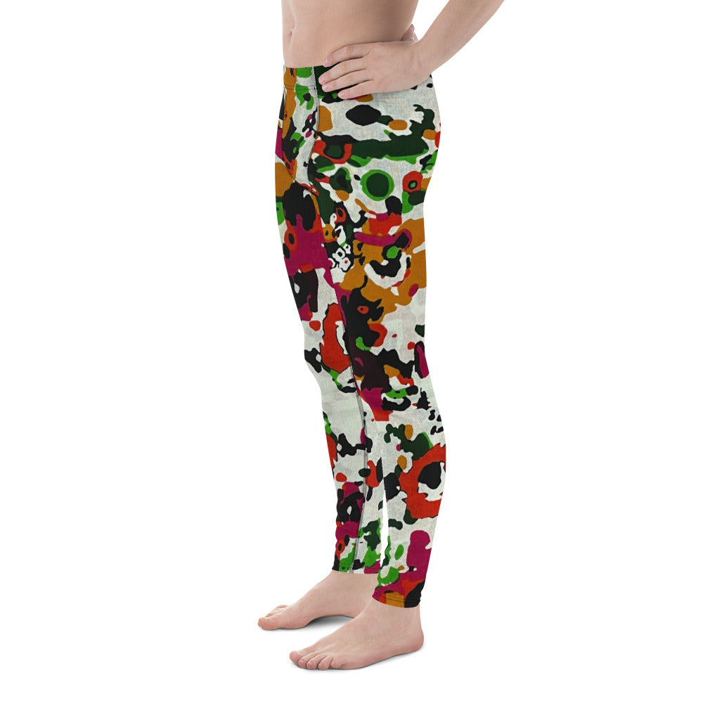 Multicolour Paint Ankara Men's Leggings