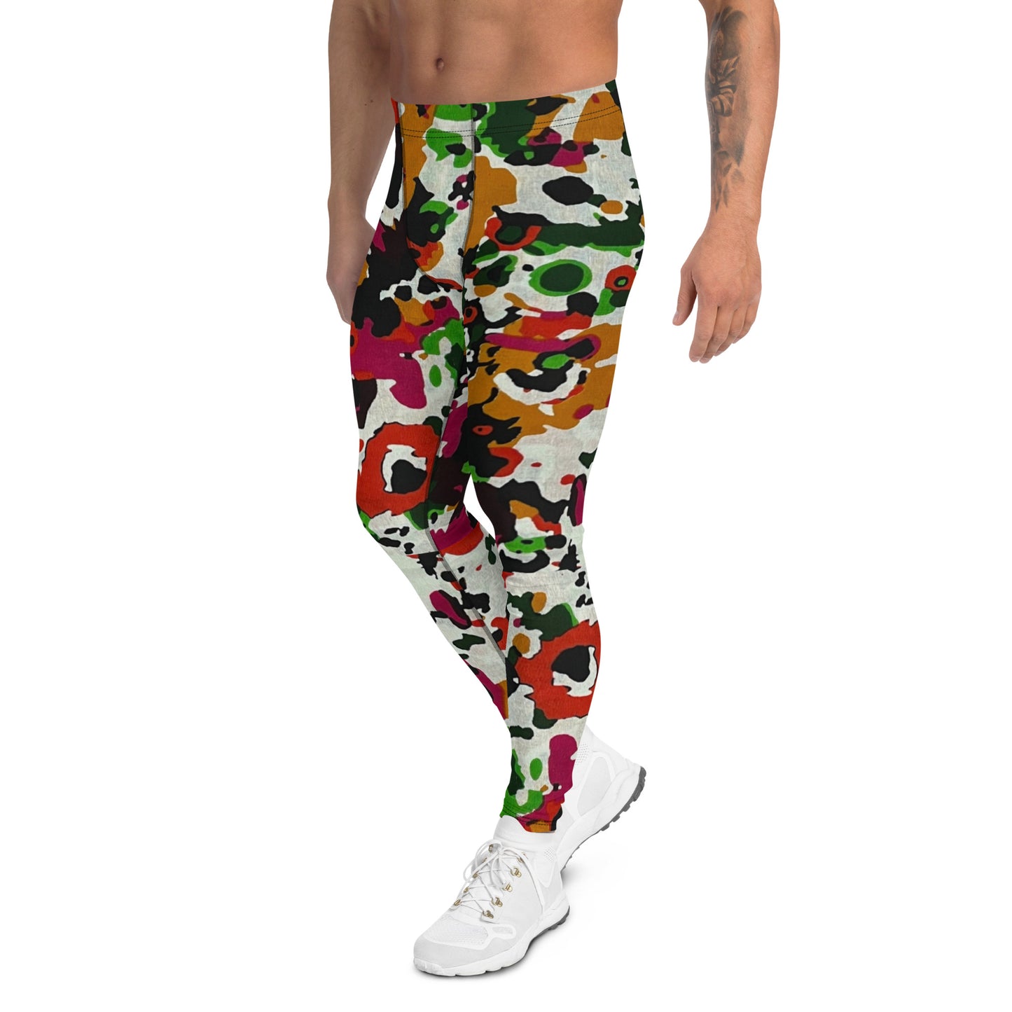 Multicolour Paint Ankara Men's Leggings