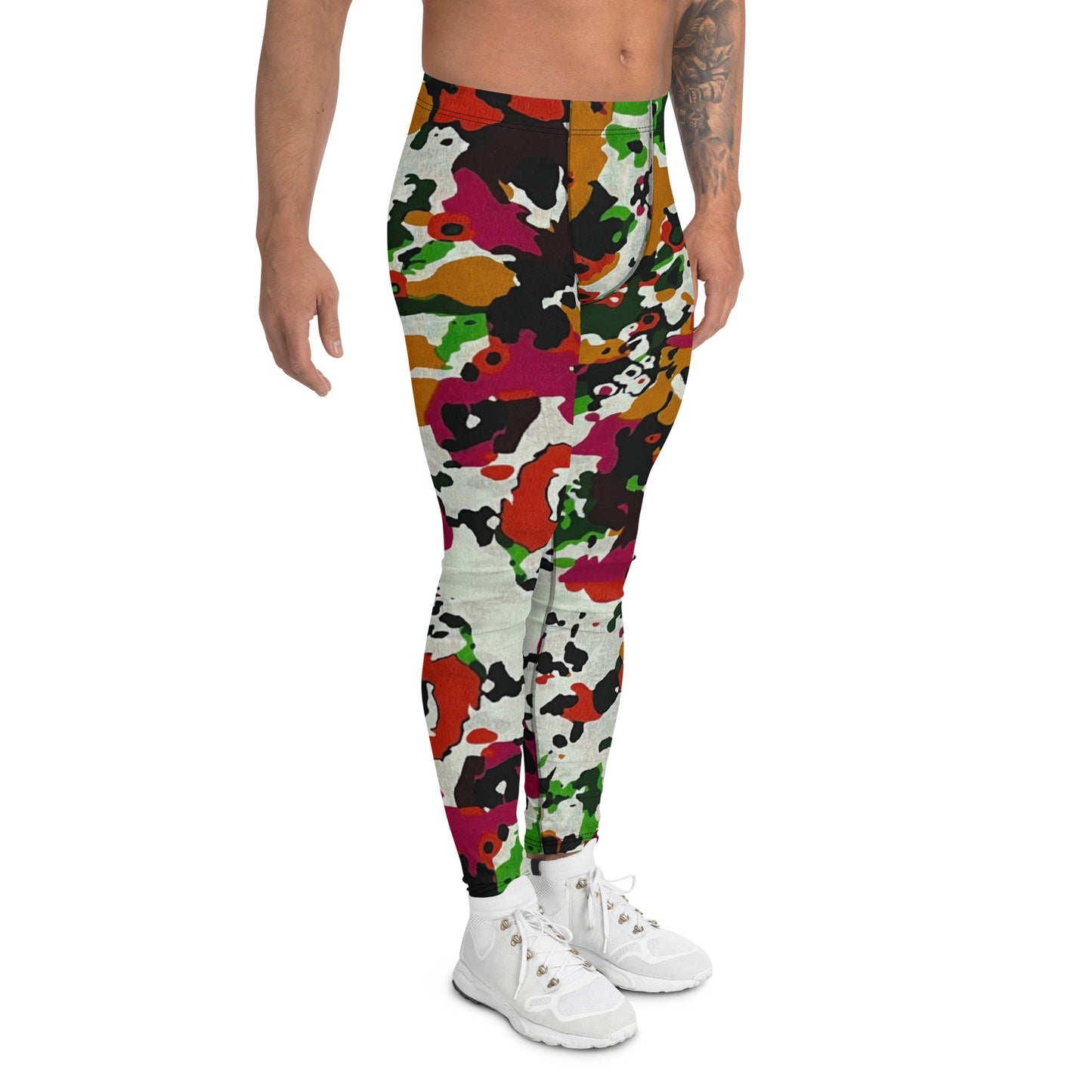 Multicolour Paint Ankara Men's Leggings