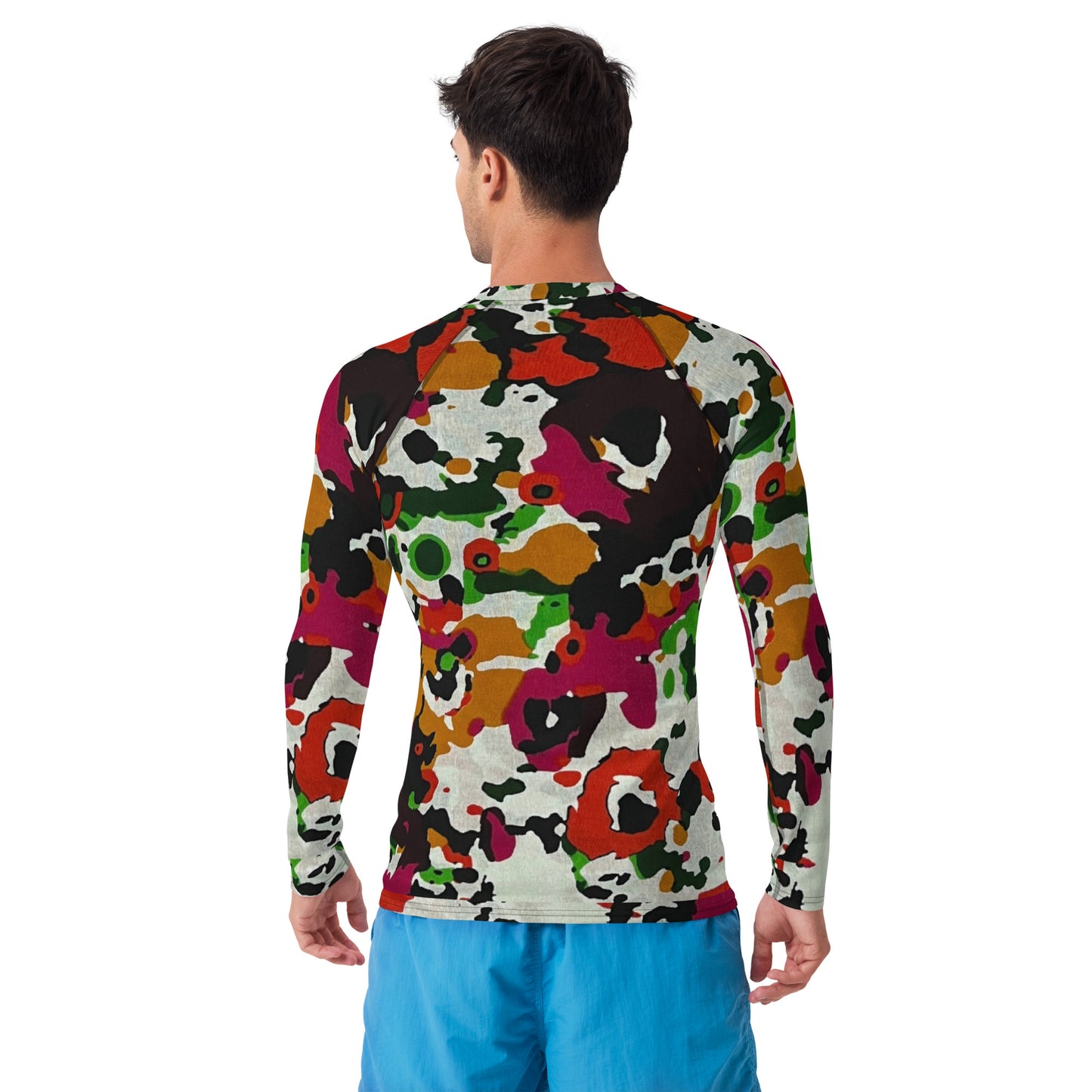 Multicolour Paint Ankara Men's Rash Guard