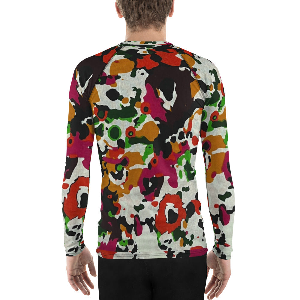 Multicolour Paint Ankara Men's Rash Guard