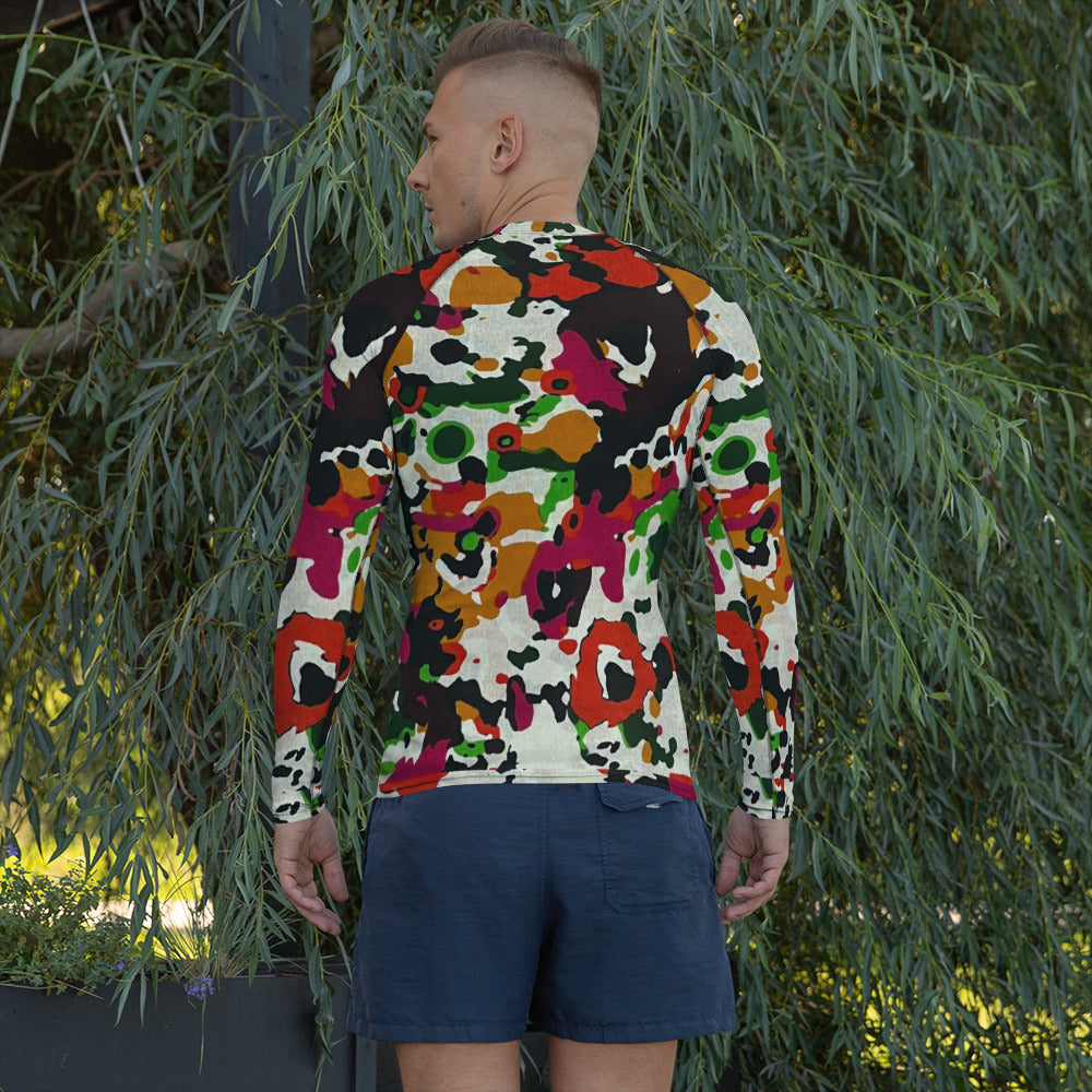 Multicolour Paint Ankara Men's Rash Guard