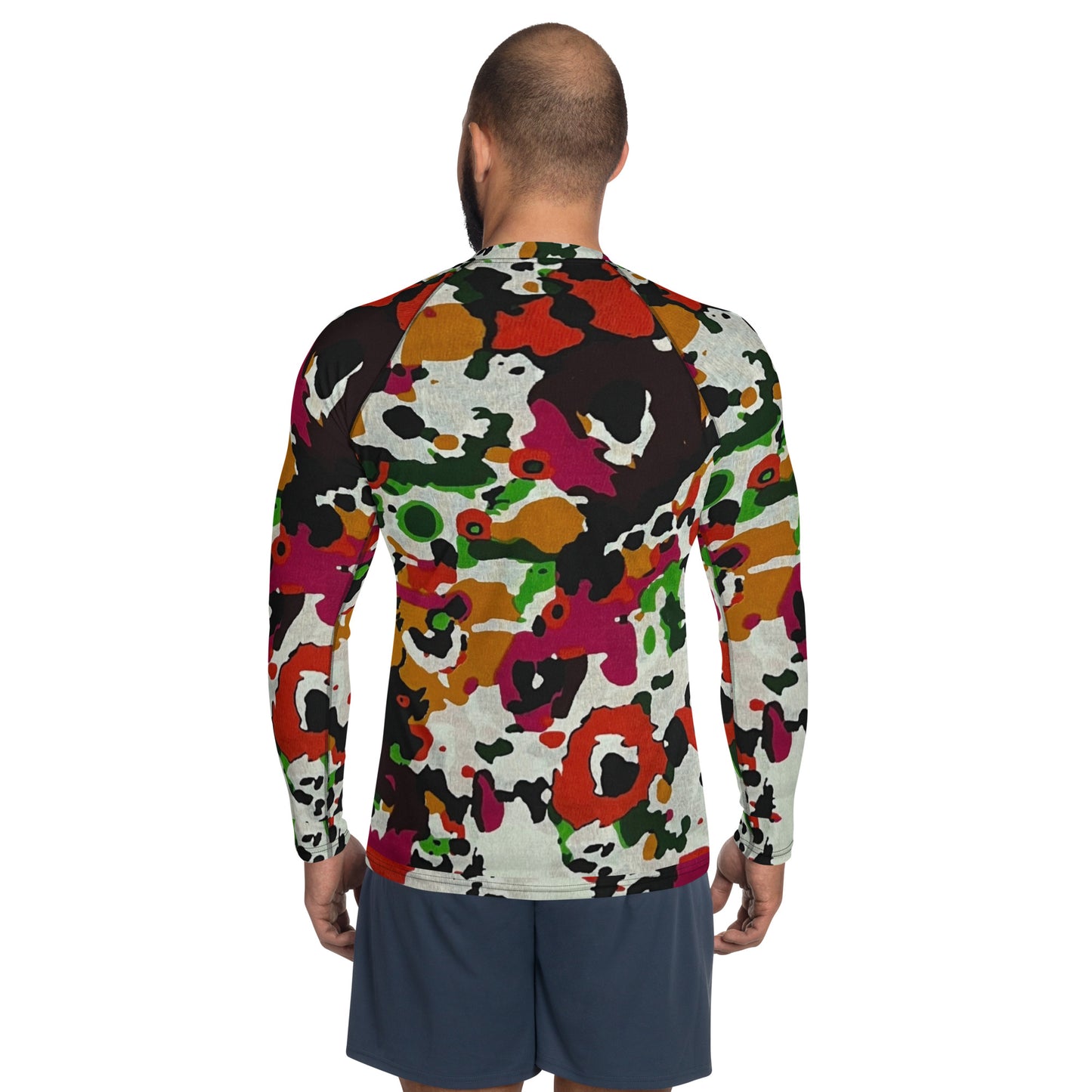 Multicolour Paint Ankara Men's Rash Guard