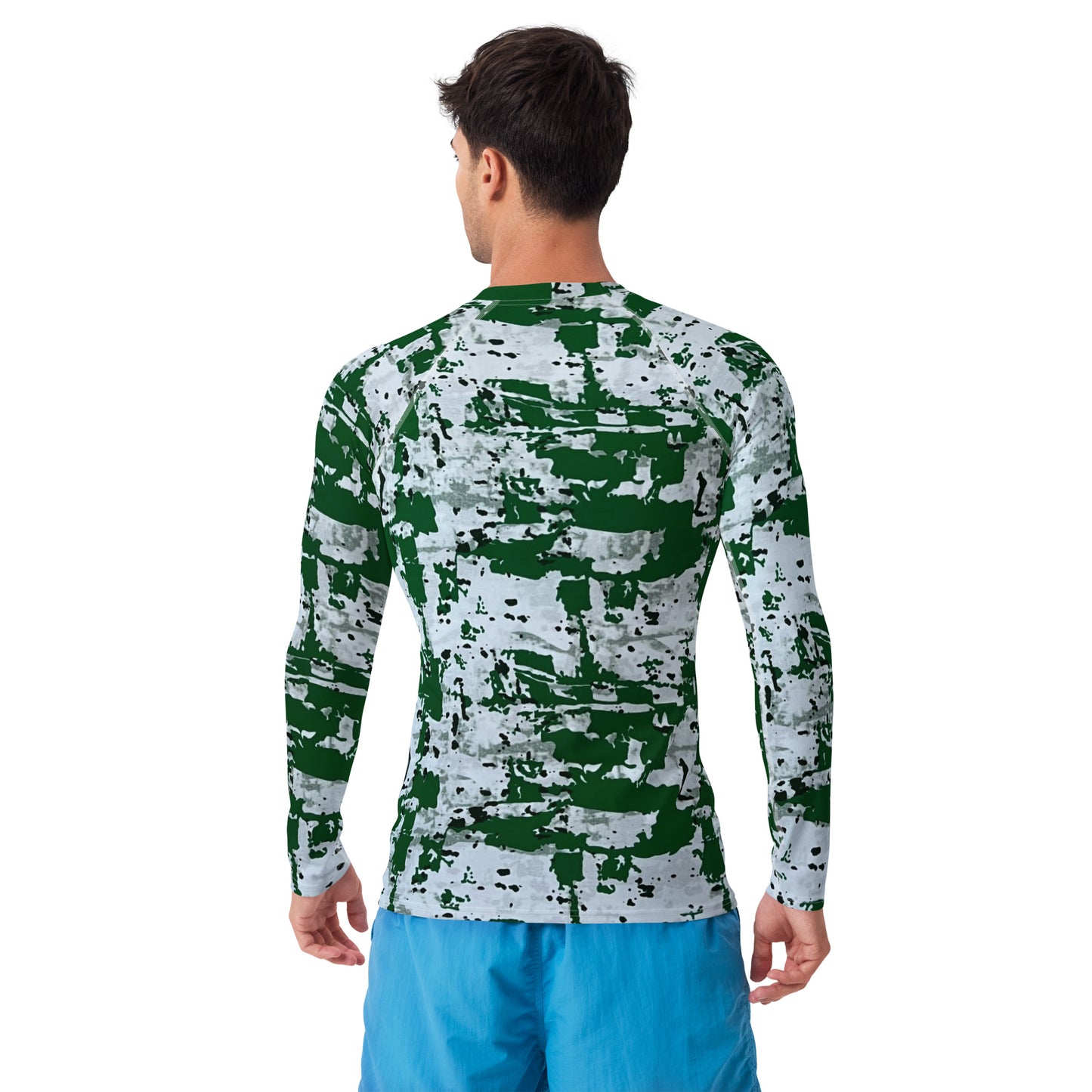 Green Camo Adire Men's Rash Guard