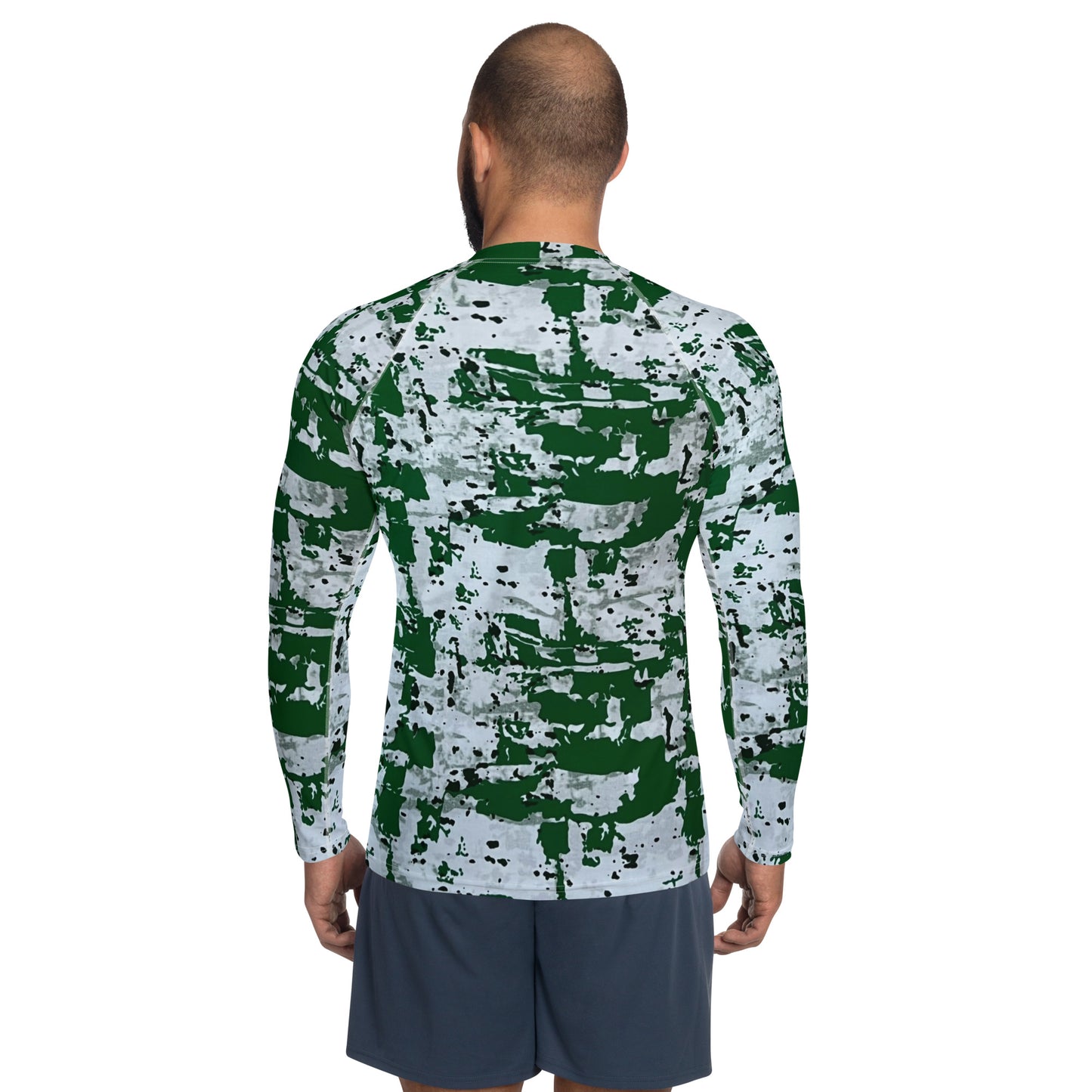 Green Camo Adire Men's Rash Guard