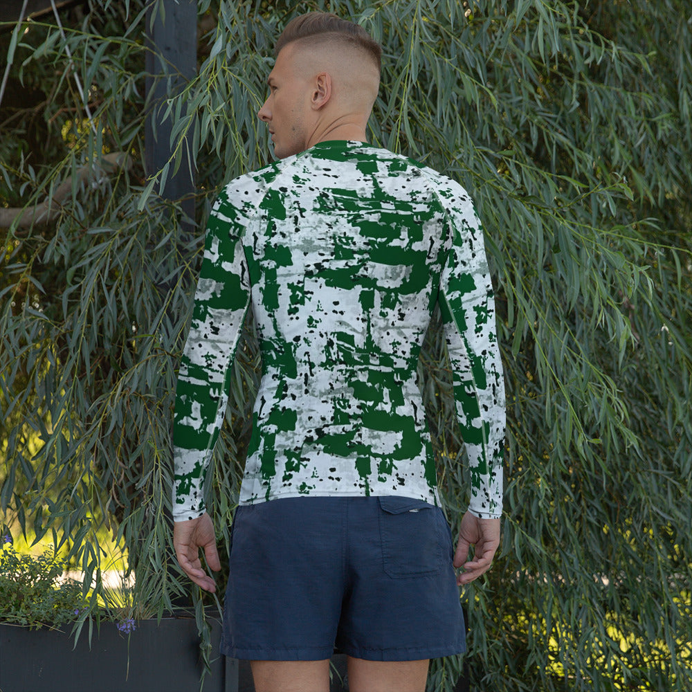 Green Camo Adire Men's Rash Guard