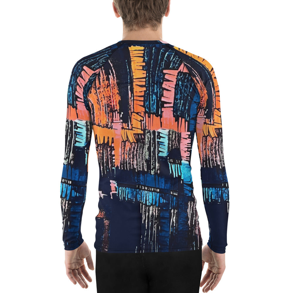 Colourful Adire Men's Rash Guard