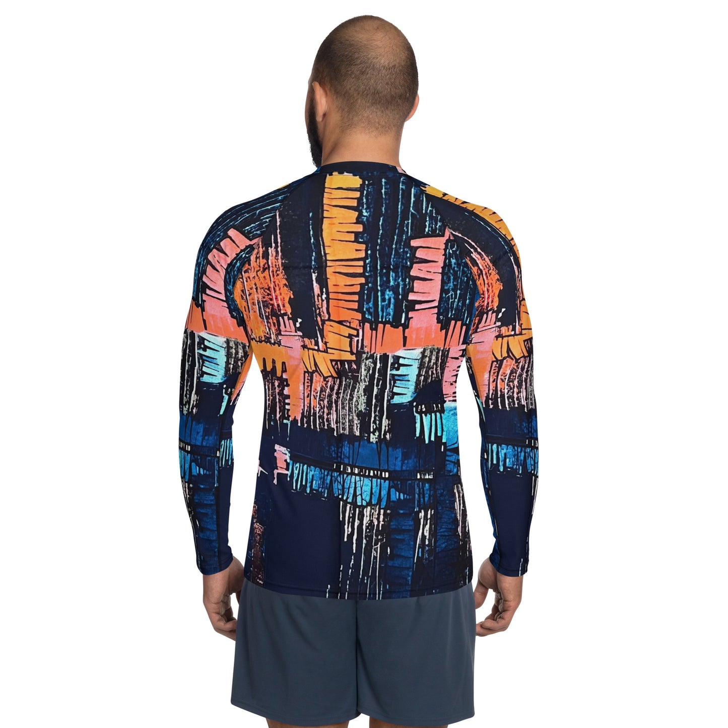 Colourful Adire Men's Rash Guard