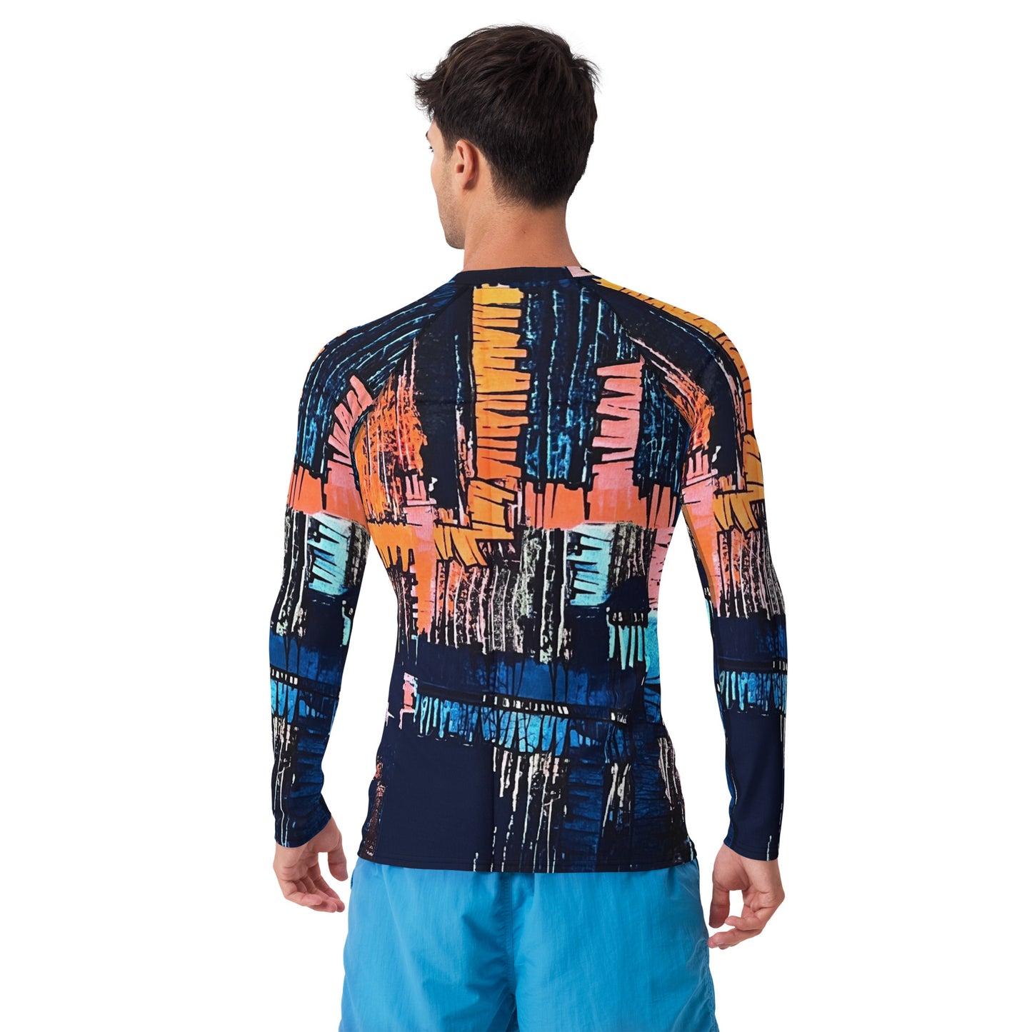 Colourful Adire Men's Rash Guard