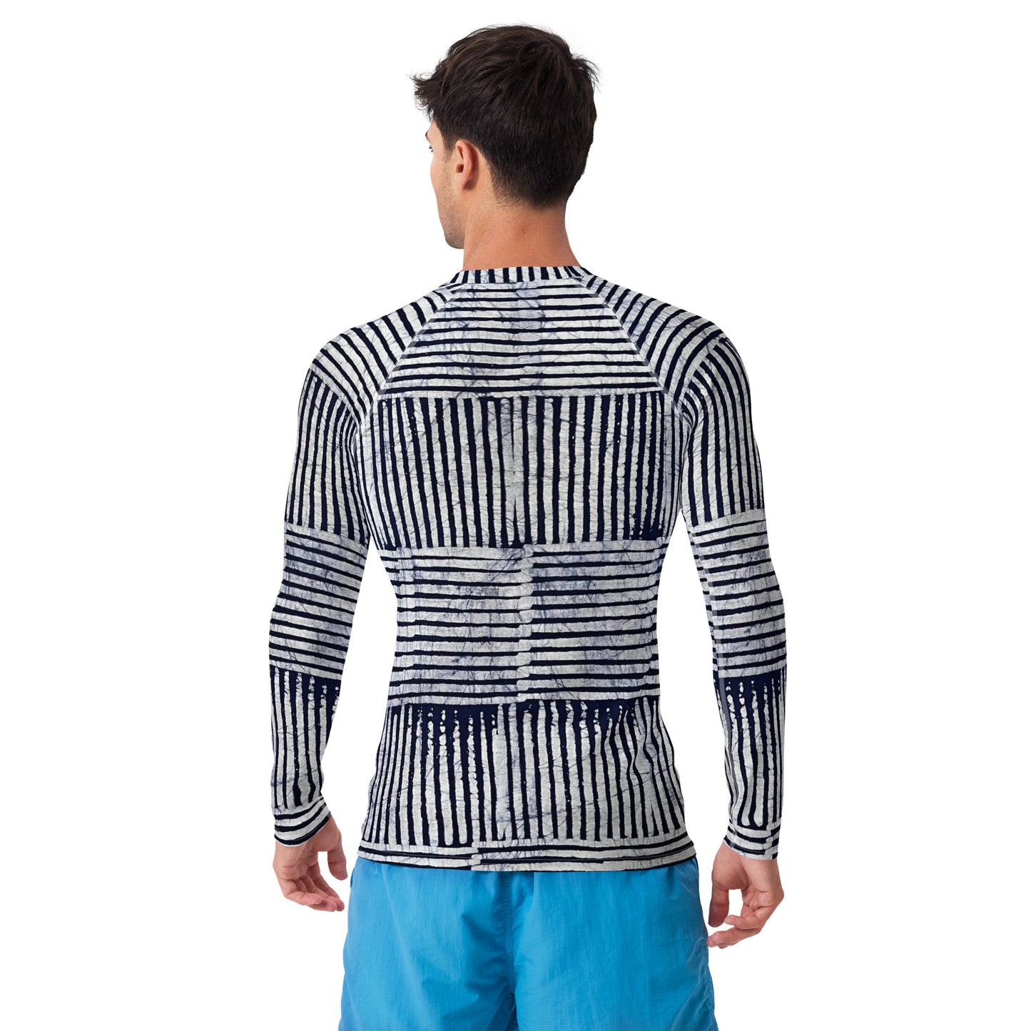 Stripey Adire Men's Rash Guard