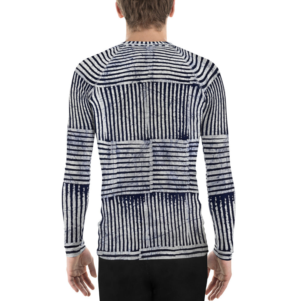 Stripey Adire Men's Rash Guard