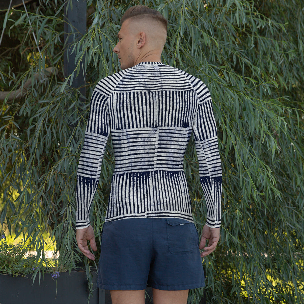 Stripey Adire Men's Rash Guard