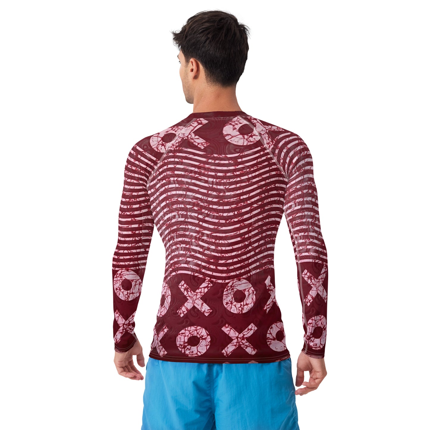 Red XO Adire Men's Rash Guard