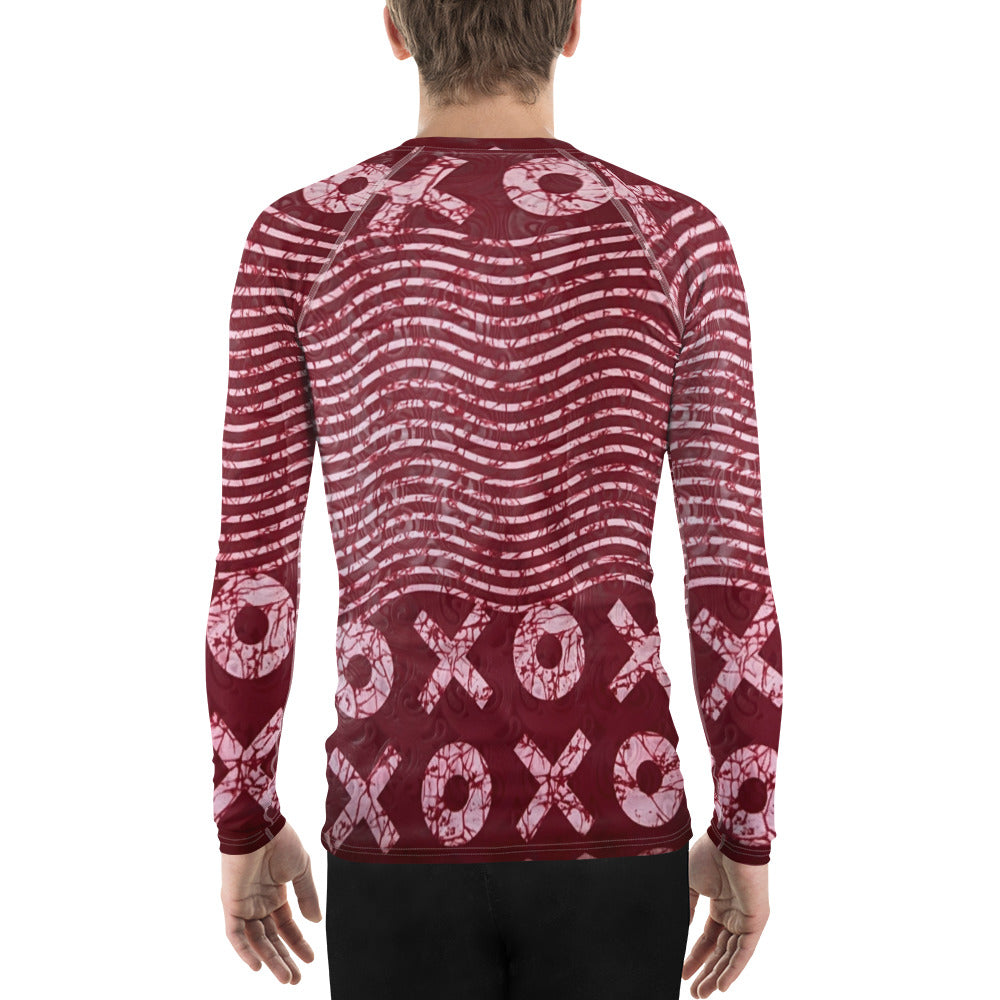 Red XO Adire Men's Rash Guard