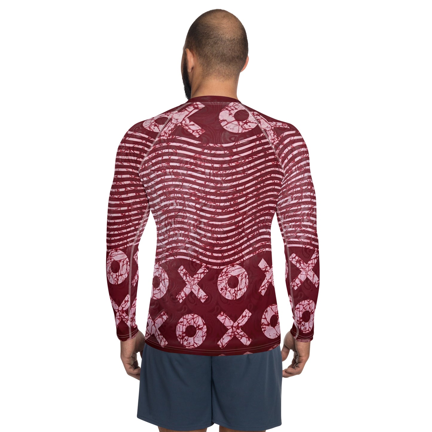 Red XO Adire Men's Rash Guard