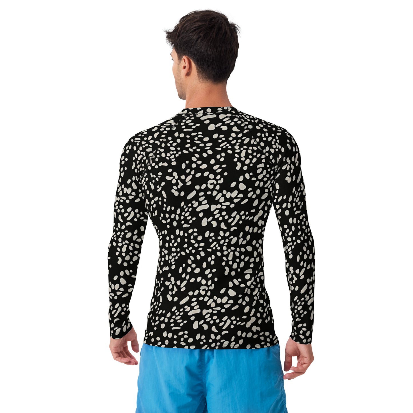 White Dots Adire Men's Rash Guard