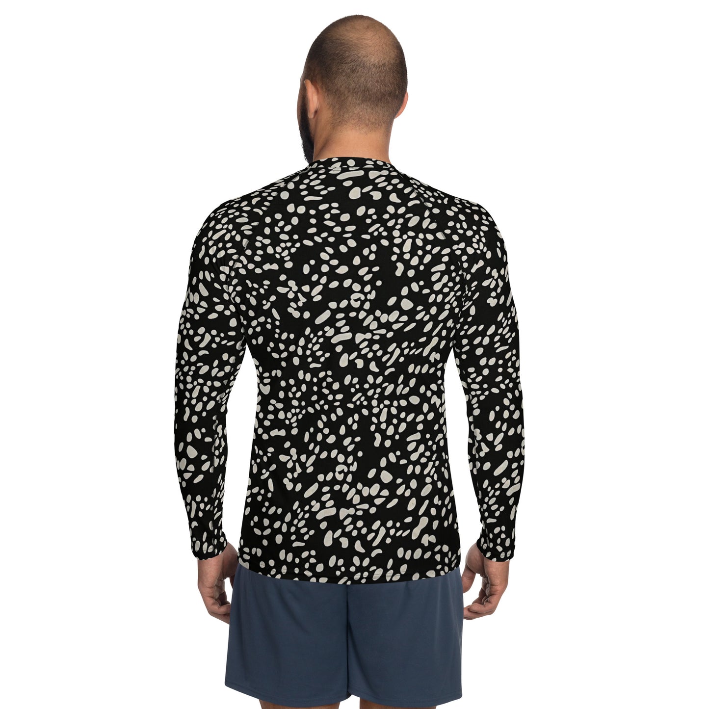 White Dots Adire Men's Rash Guard