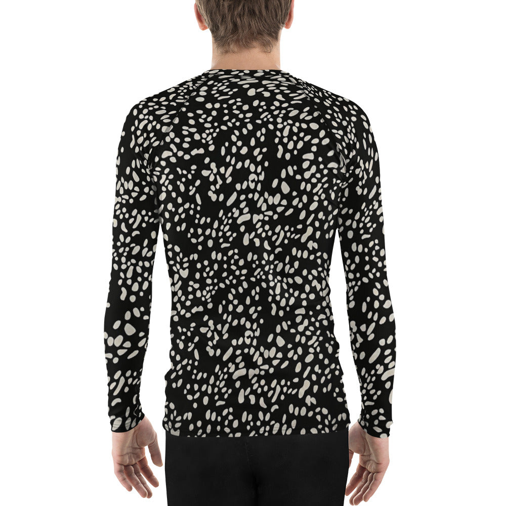 White Dots Adire Men's Rash Guard